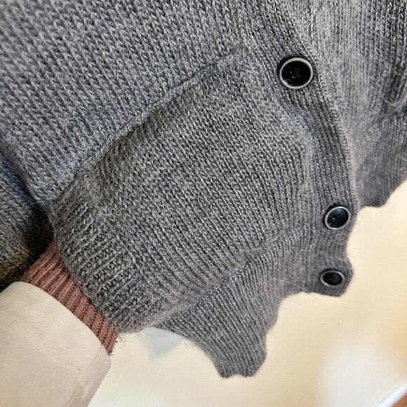 Alpaca Blend Cardigan Sweater Womens Medium Kimono Sleeve Banana Republic Gray - Picture 4 of 7